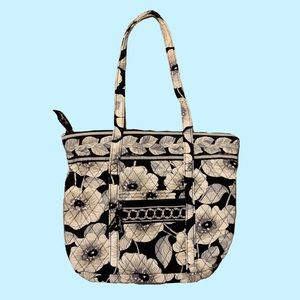 Vera Bradley black and white floral tote bag